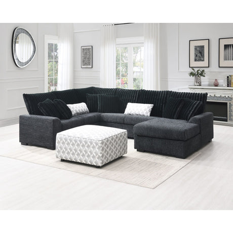 Brady Fabric Ottoman view 2
