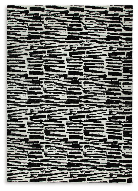 Bramshaw Black/Ivory Extra Large Rug - Ella Furniture