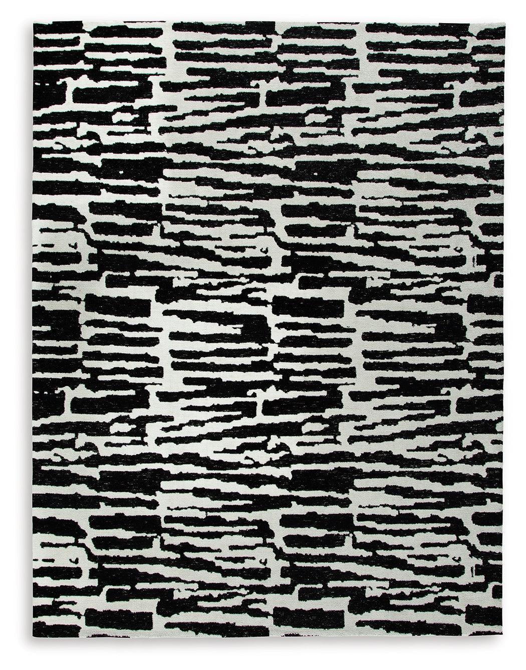 Bramshaw Black/Ivory Large Rug - Ella Furniture