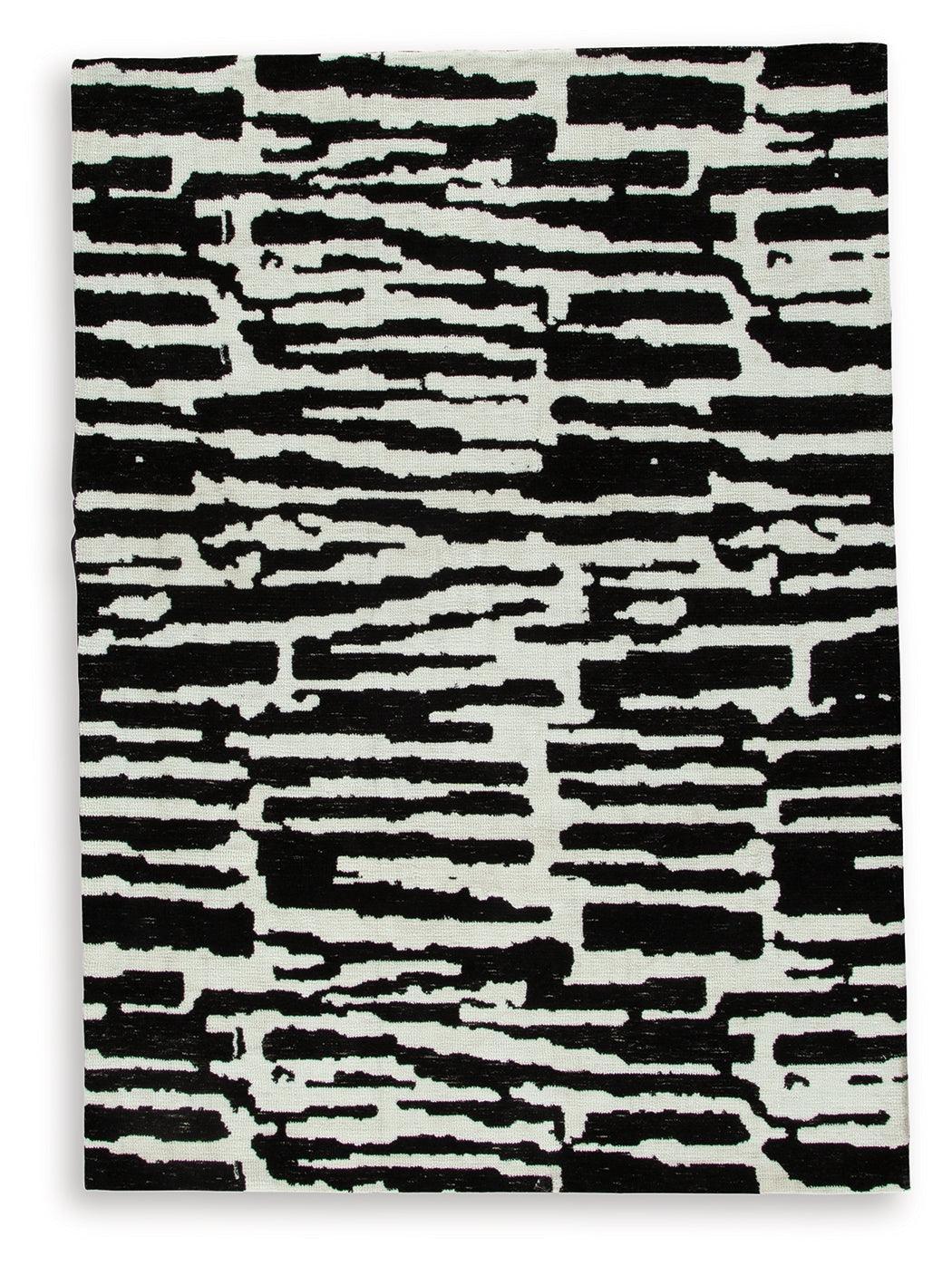 Bramshaw Black/Ivory Medium Rug - Ella Furniture