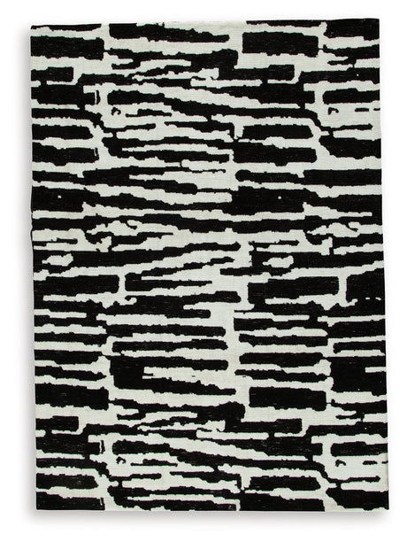 Bramshaw Black/Ivory Medium Rug - Ella Furniture