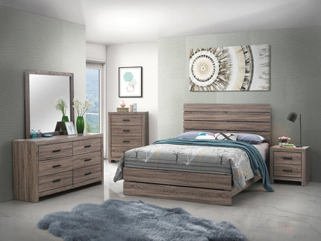 Brantford Barrel Oak Panel Bedroom Set - Ella Furniture
