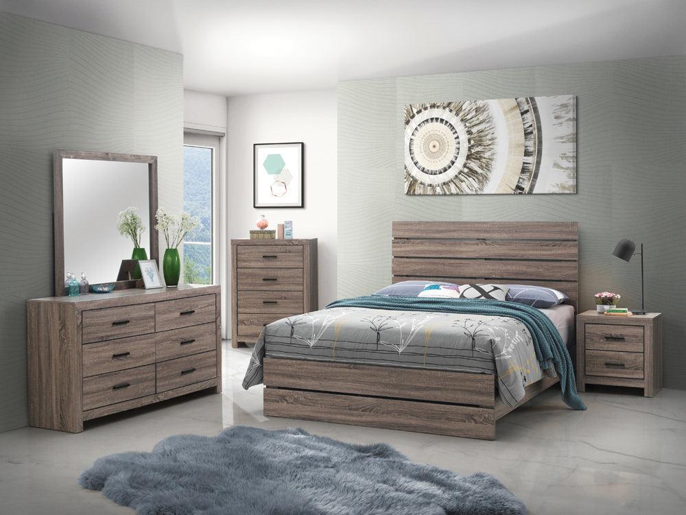 Brantford Barrel Oak Panel Bedroom Set - Ella Furniture