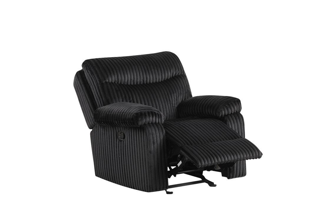Bravo - Black 3Pc Reclining Set - Ella Furniture