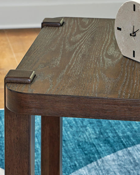 Breckington Dark Brown End Table detail view