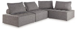 Bree Brown Zee 4-Piece Outdoor Sectional With End Table - Ella Furniture