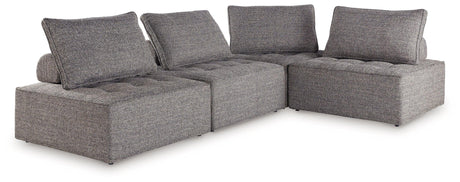 Bree Brown Zee 4-Piece Outdoor Sectional With End Table - Ella Furniture