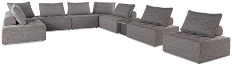 Bree Brown Zee 8-Piece Outdoor Sectional With Lounge Chair - Ella Furniture