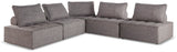 Bree Zee Brown 5-Piece Outdoor Modular Seating - Ella Furniture