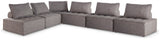 Bree Zee Brown 6-Piece Outdoor Modular Seating - Ella Furniture
