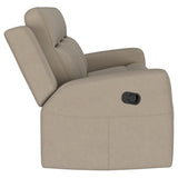 Brentwood 2-piece Upholstered Reclining Sofa Set Taupe 610281-S2 - Ella Furniture
