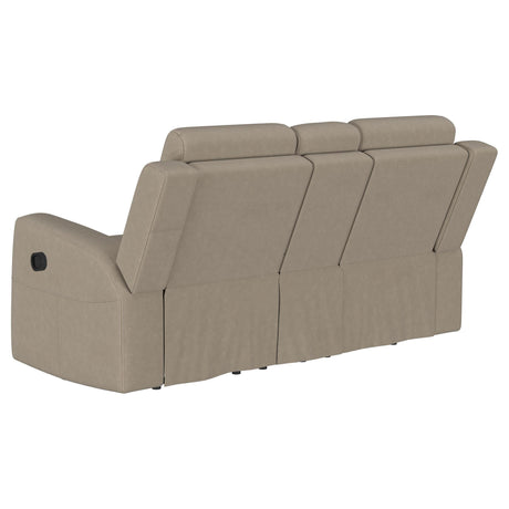 Brentwood 2-piece Upholstered Reclining Sofa Set Taupe 610281-S2 - Ella Furniture