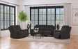 Brentwood 3-piece Upholstered Reclining Sofa Set Black 610284-S3 - Ella Furniture