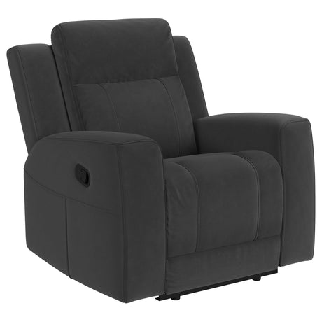 Brentwood 3-piece Upholstered Reclining Sofa Set Black 610284-S3 - Ella Furniture