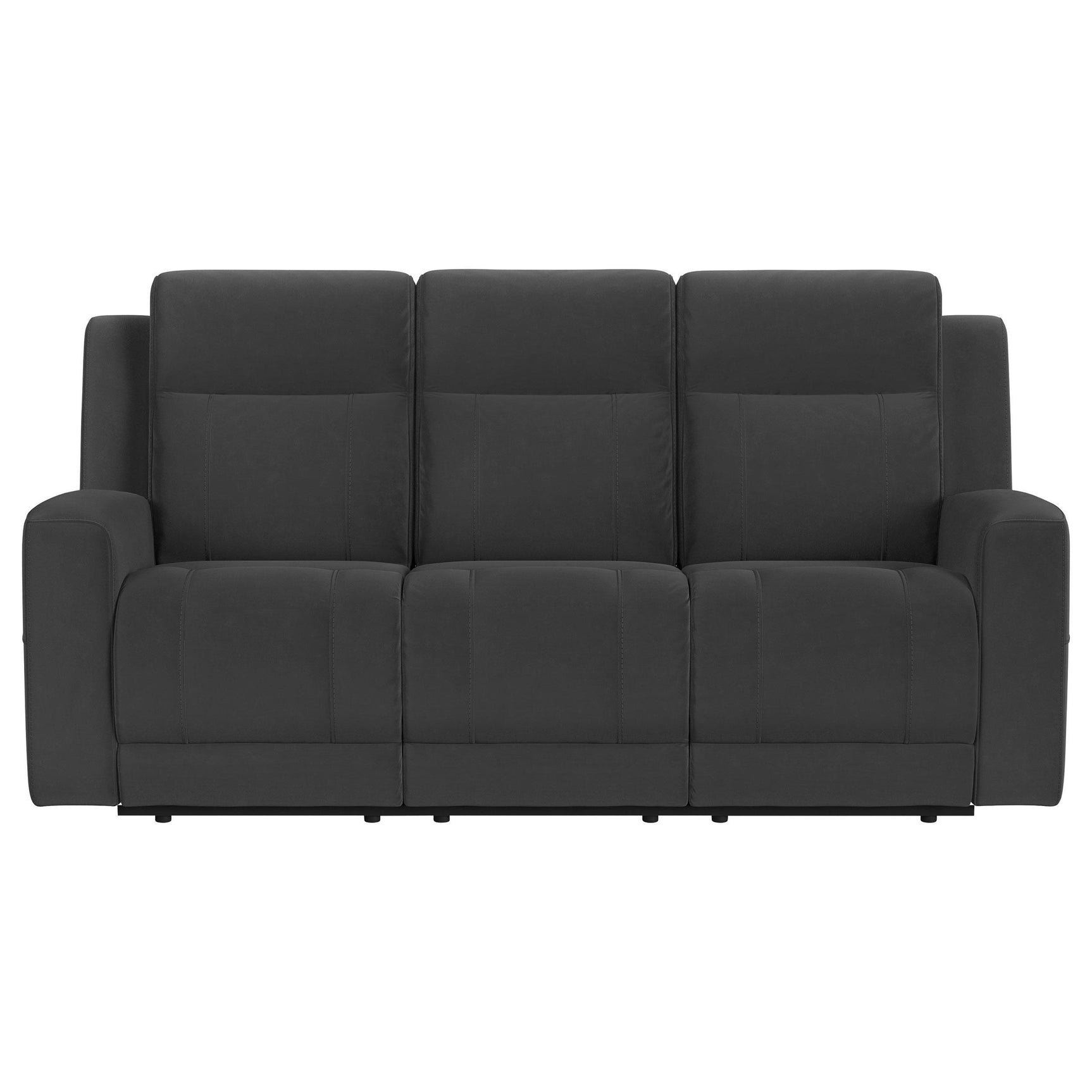 Brentwood 3-piece Upholstered Reclining Sofa Set Black 610284-S3 - Ella Furniture