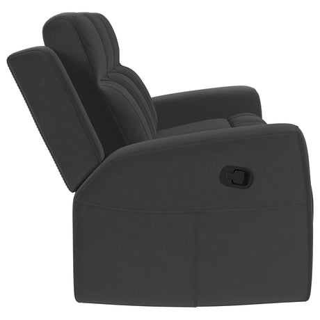 Brentwood 3-piece Upholstered Reclining Sofa Set Black 610284-S3 - Ella Furniture