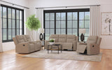 Brentwood 3-piece Upholstered Reclining Sofa Set Taupe 610281-S3 - Ella Furniture