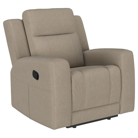 Brentwood 3-piece Upholstered Reclining Sofa Set Taupe 610281-S3 - Ella Furniture