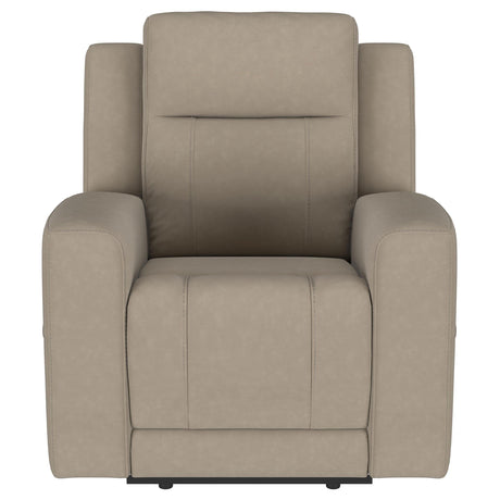 Brentwood 3-piece Upholstered Reclining Sofa Set Taupe 610281-S3 - Ella Furniture