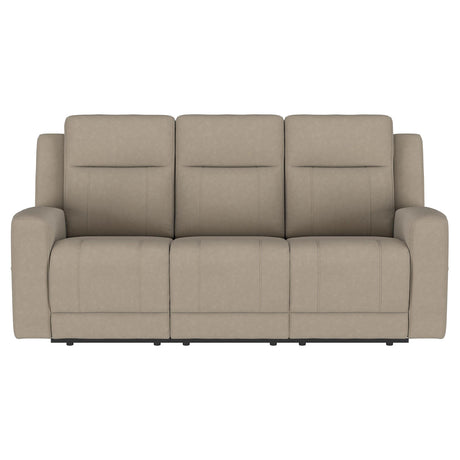 Brentwood 3-piece Upholstered Reclining Sofa Set Taupe 610281-S3 - Ella Furniture