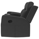Brentwood Upholstered Motion Reclining Loveseat Black 610285 - Ella Furniture