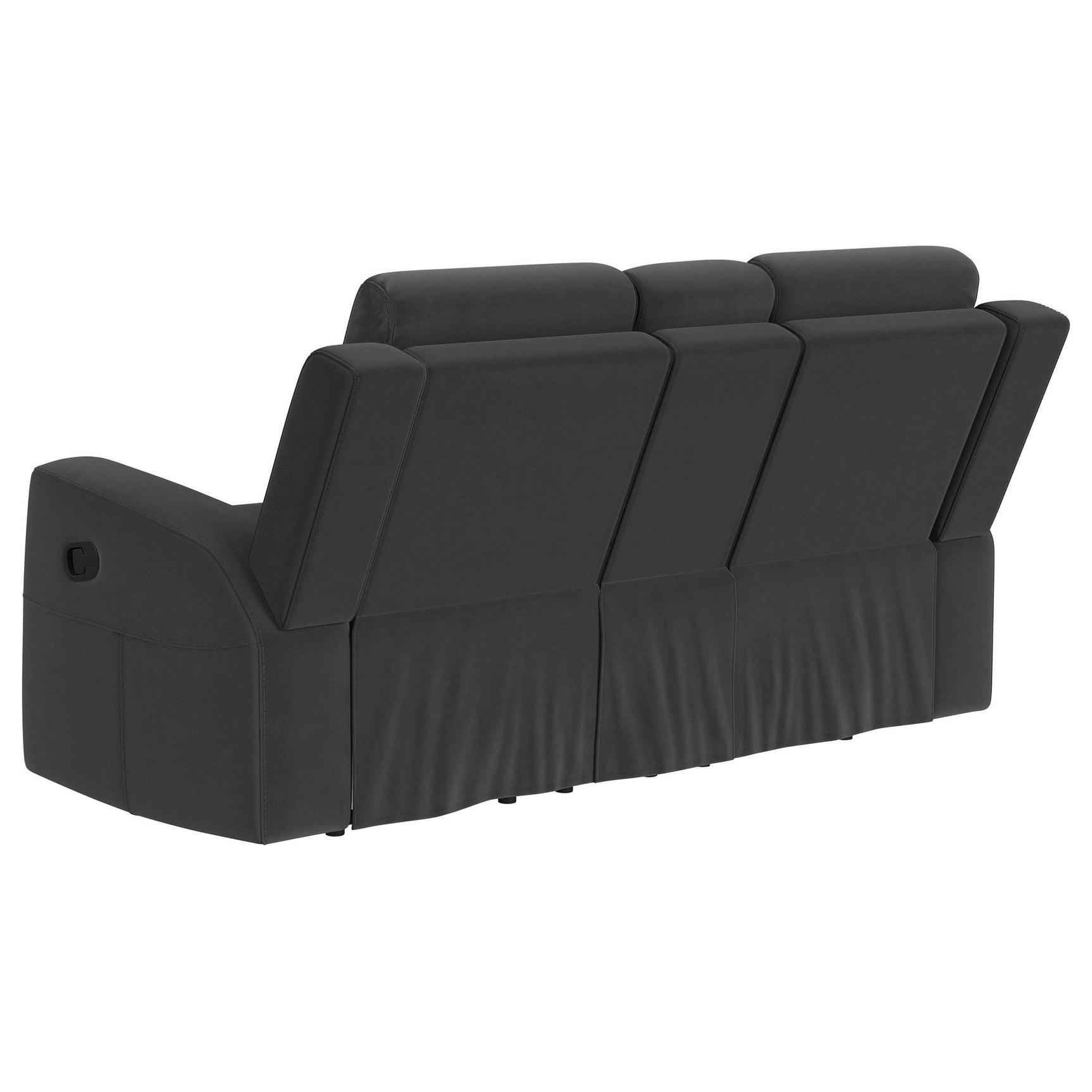 Brentwood Upholstered Motion Reclining Loveseat Black 610285 - Ella Furniture