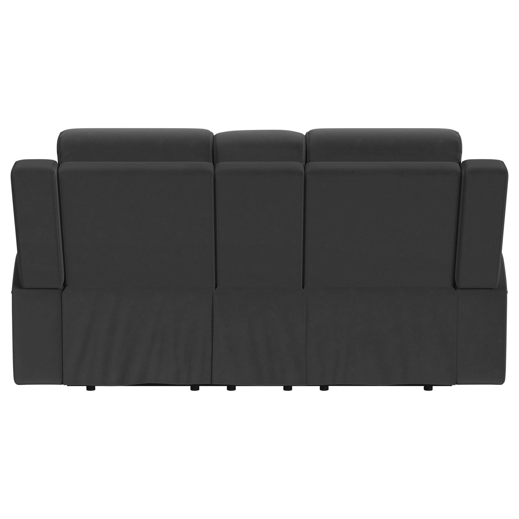 Brentwood Upholstered Motion Reclining Loveseat Black 610285 - Ella Furniture