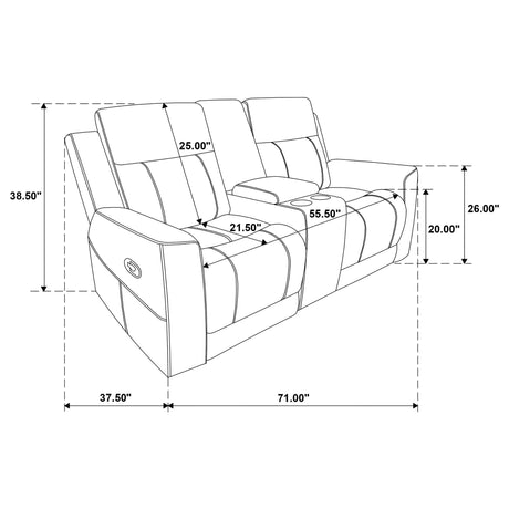 Brentwood Upholstered Motion Reclining Loveseat Taupe 610282 - Ella Furniture