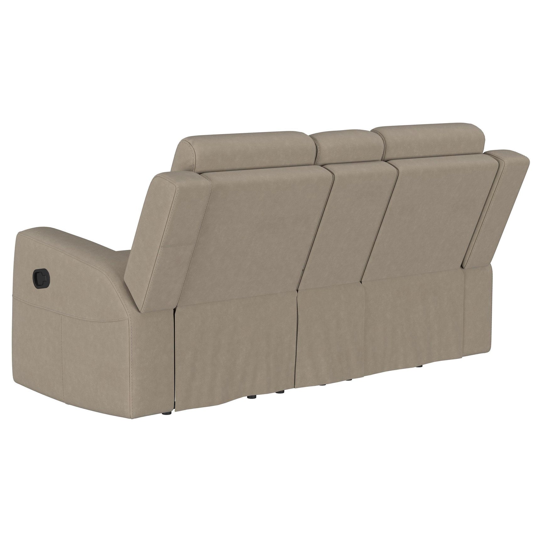 Brentwood Upholstered Motion Reclining Loveseat Taupe 610282 - Ella Furniture