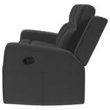 Brentwood Upholstered Motion Reclining Sofa Black 610284 - Ella Furniture