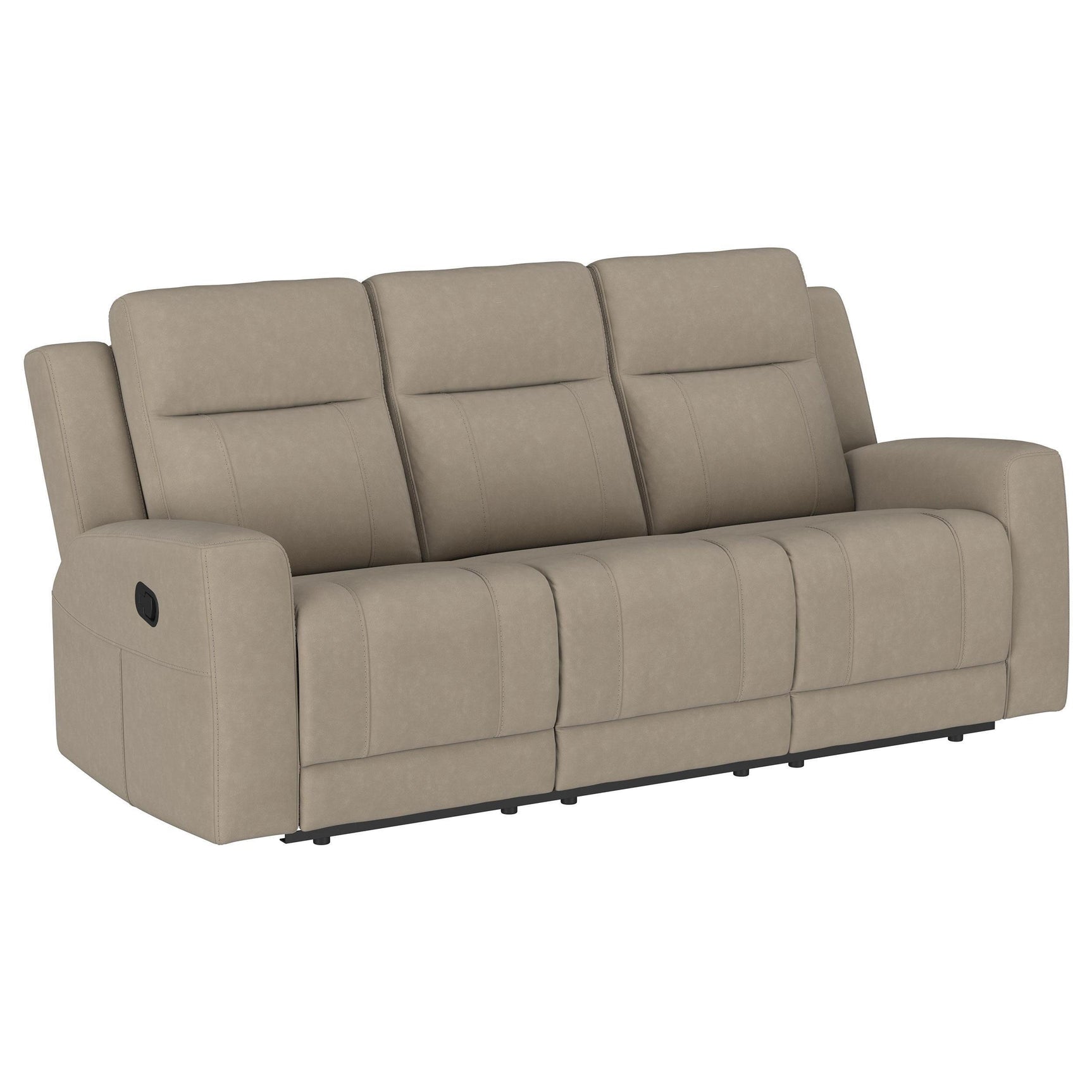 Brentwood Upholstered Motion Reclining Sofa Taupe 610281 - Ella Furniture