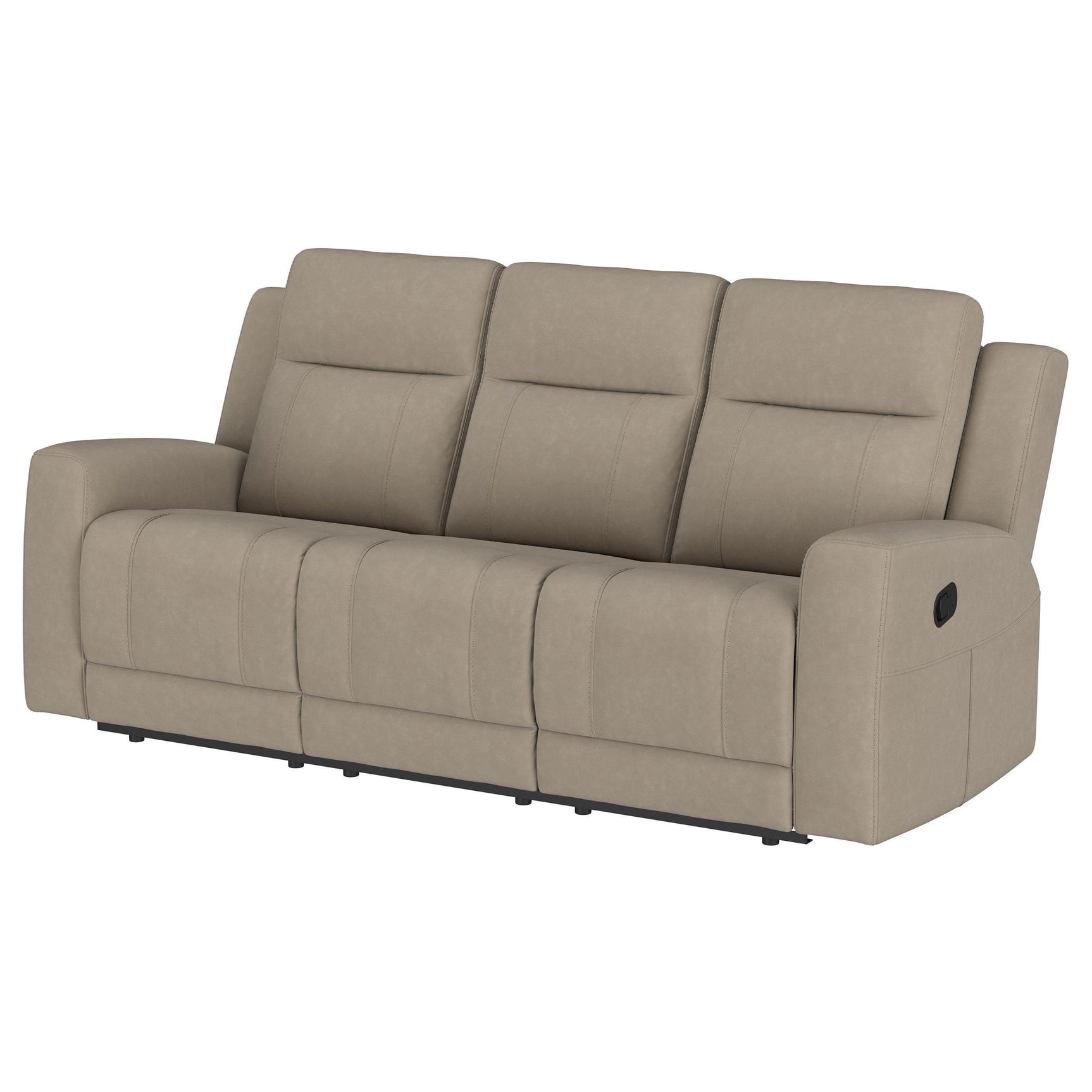 Brentwood Upholstered Motion Reclining Sofa Taupe 610281 - Ella Furniture