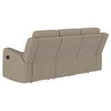 Brentwood Upholstered Motion Reclining Sofa Taupe 610281 - Ella Furniture
