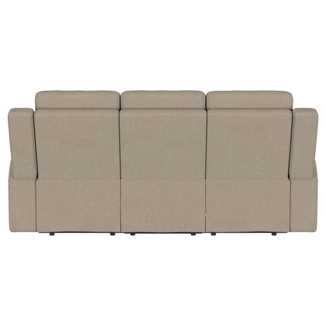 Brentwood Upholstered Motion Reclining Sofa Taupe 610281 - Ella Furniture