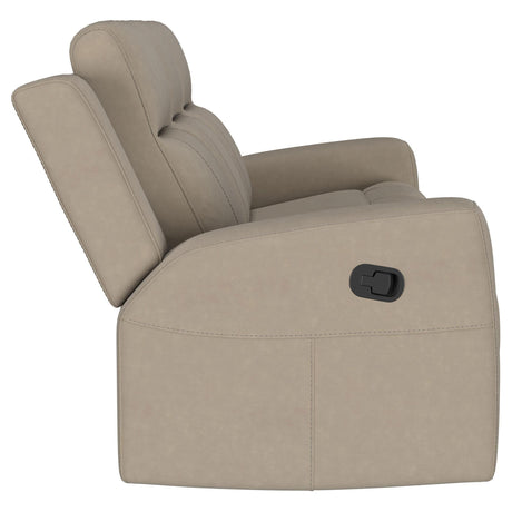 Brentwood Upholstered Motion Reclining Sofa Taupe 610281 - Ella Furniture