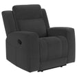 Brentwood Upholstered Recliner Chair Black 610286 - Ella Furniture