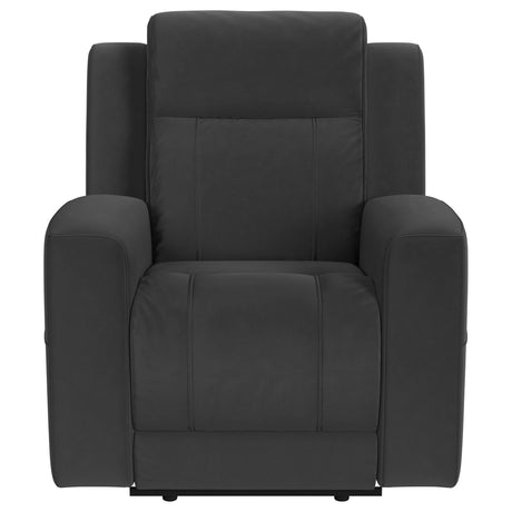 Brentwood Upholstered Recliner Chair Black 610286 - Ella Furniture