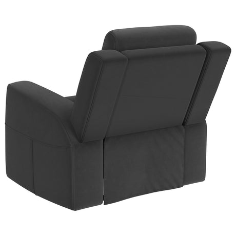 Brentwood Upholstered Recliner Chair Black 610286 - Ella Furniture