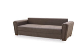 Brera Brown/blue 3-Seater Sofa Bed With Storage - Ella Furniture
