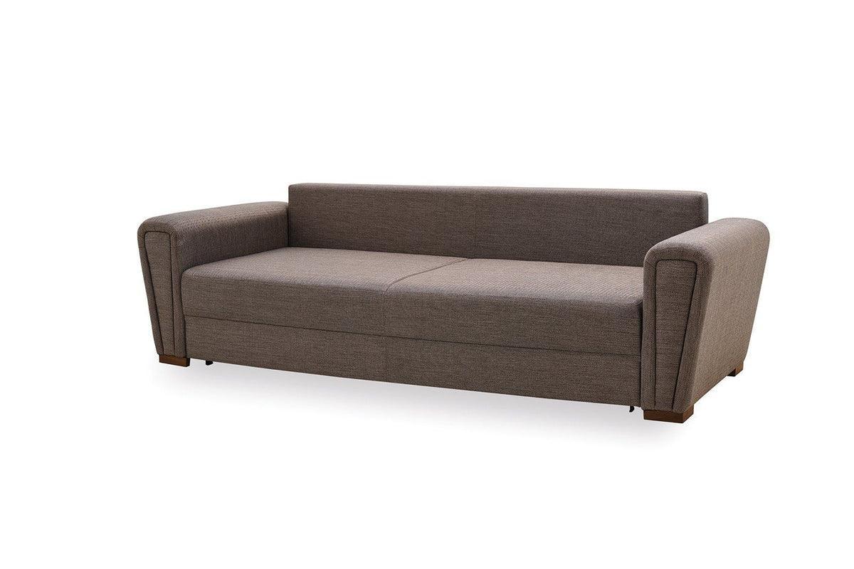 Brera Brown/blue 3-Seater Sofa Bed With Storage - Ella Furniture