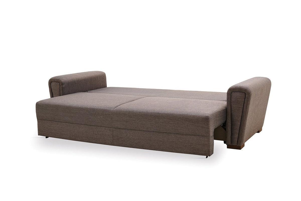 Brera Brown/blue 3-Seater Sofa Bed With Storage - Ella Furniture