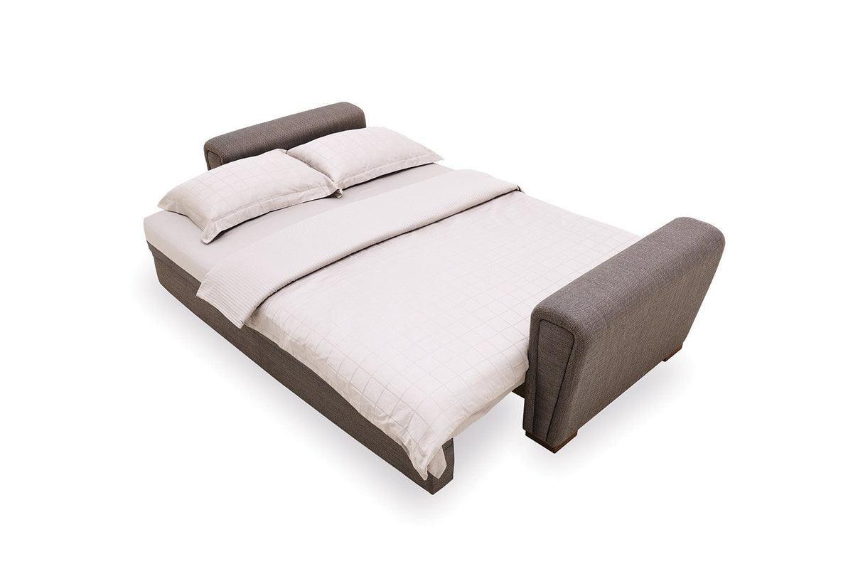 Brera Brown/blue 3-Seater Sofa Bed With Storage - Ella Furniture