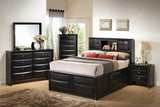 Briana Black Platform Storage Bedroom Set - Ella Furniture