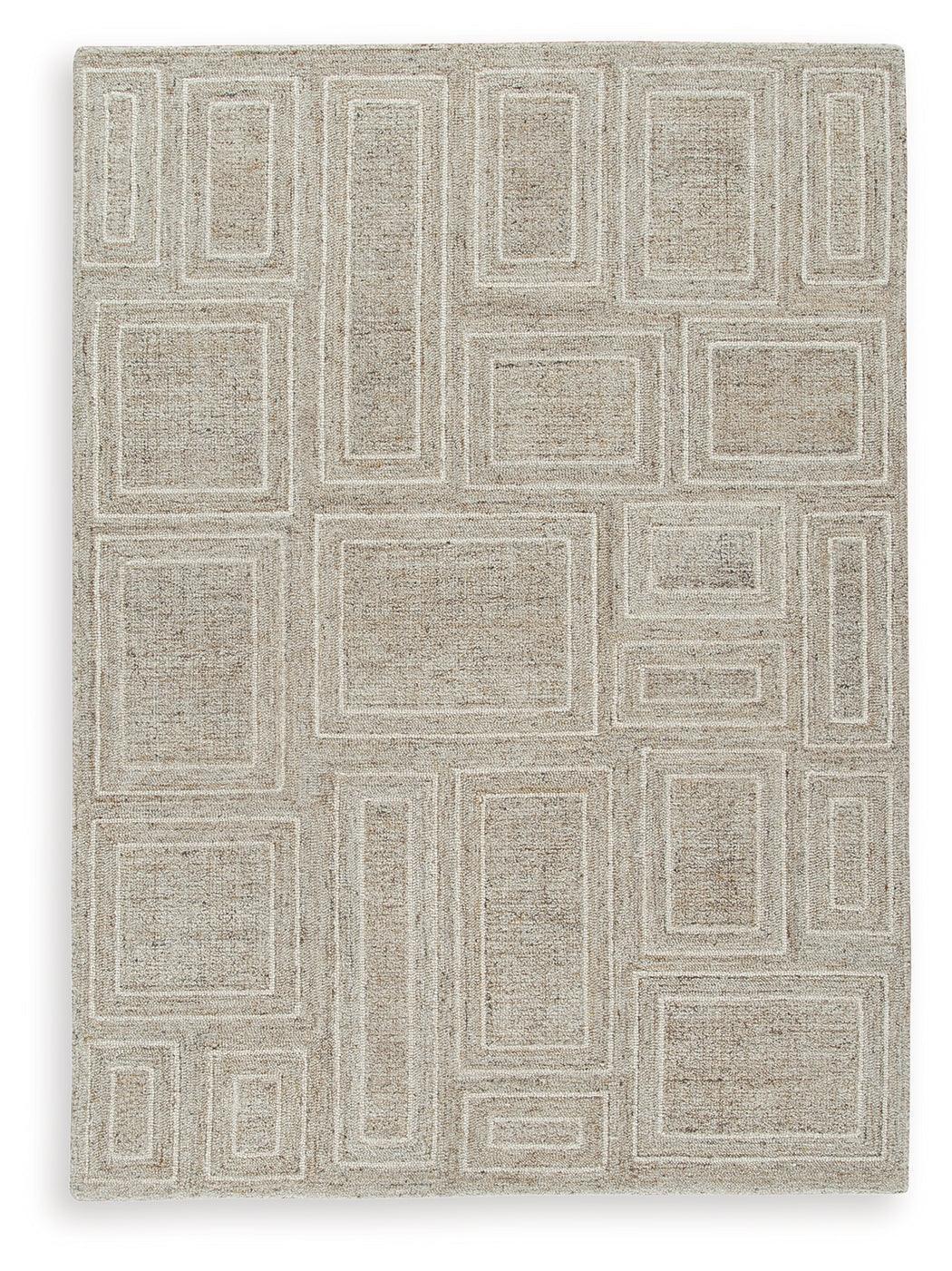 Brickburgh Gray/Ivory/Honey Medium Rug - Ella Furniture