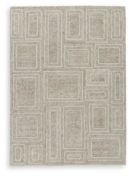 Brickburgh Gray/Ivory/Honey Medium Rug - Ella Furniture