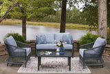 Bridges Beach Gray Outdoor Love/Chairs/Table Set (Set of 4) view 4