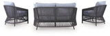 Bridges Beach Gray Outdoor Love/Chairs/Table Set (Set of 4) view 7