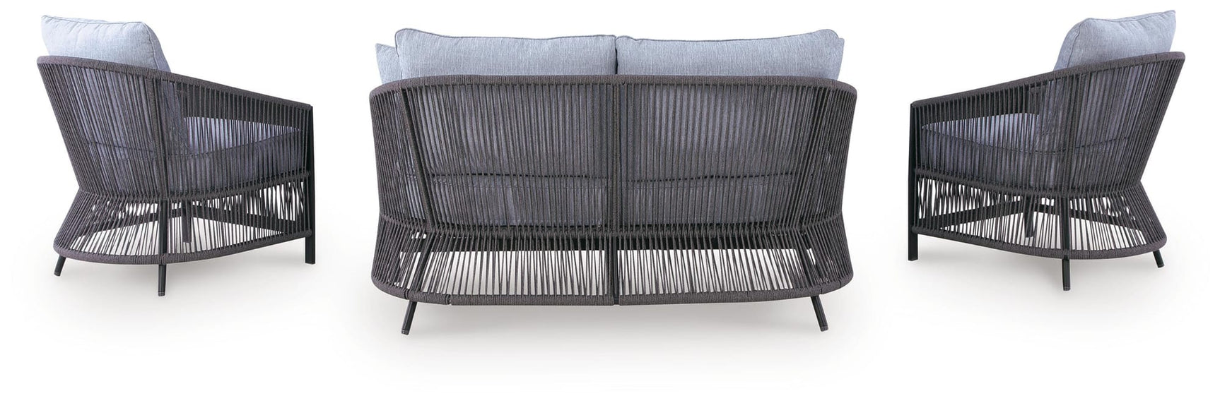 Bridges Beach Gray Outdoor Love/Chairs/Table Set (Set of 4) view 7