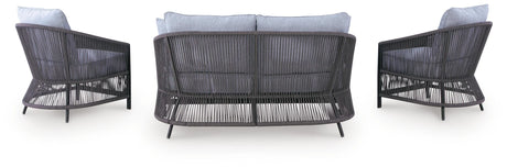 Bridges Beach Gray Outdoor Love/Chairs/Table Set (Set of 4) view 7