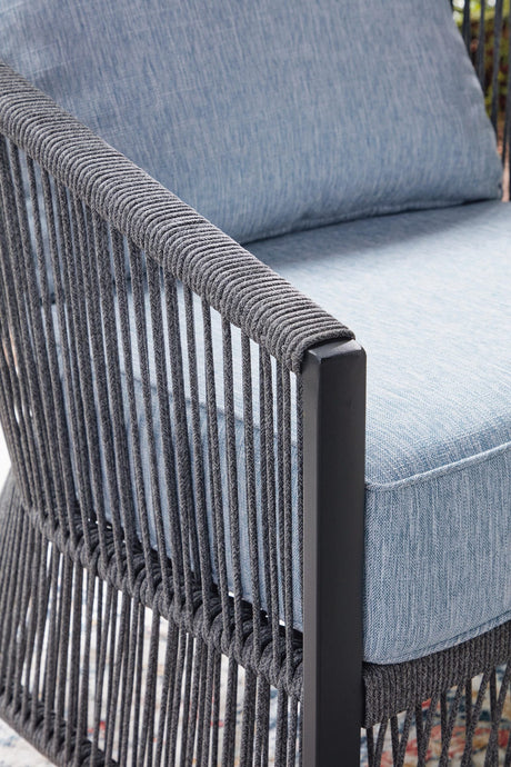 Bridges Beach Gray Outdoor Love/Chairs/Table Set (Set of 4) detail view